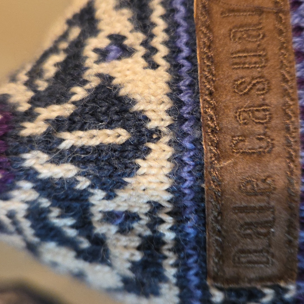 Dale of Norway Blue and White Patterned Knit Cardigan - Picture 3 of 5